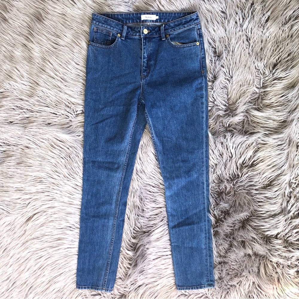 Stylein High-Rise Slim Fit Katie Jeans in True Blue Wash, Size 29